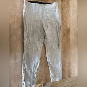 Light blue and white striped trousers